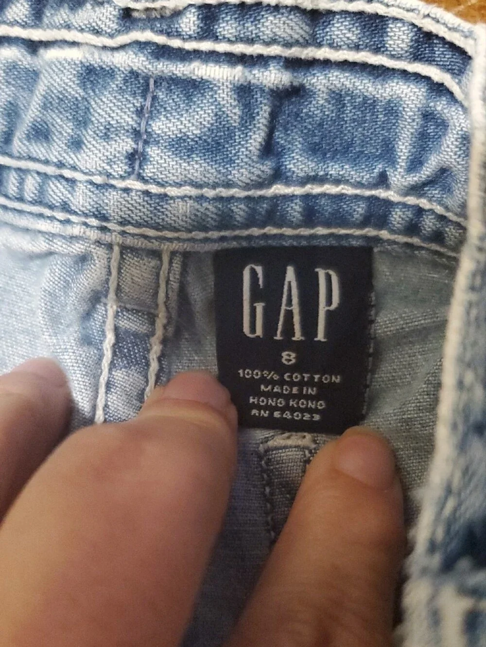 GAP Light Blue Denim Shorts with Embroidered Flowers